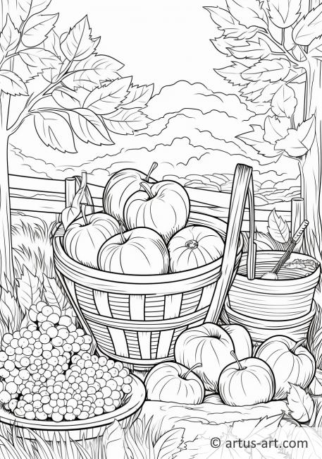 Pagina de colorat Festivalul Recoltelor de mere